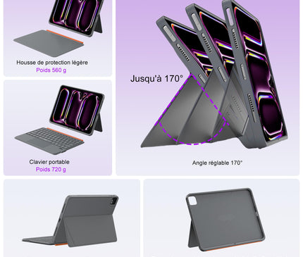 WIWU Coque Clavier iPad Pro 13 Pouces M4/M5