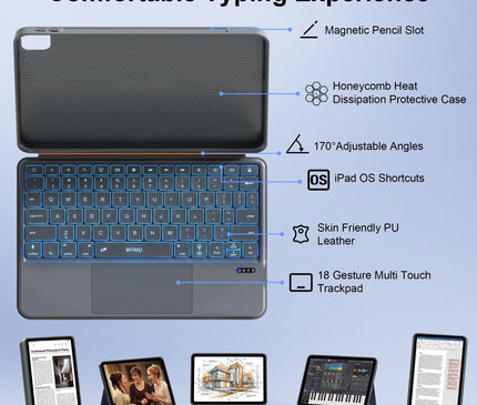 WIWU Coque Clavier iPad Pro 13 Pouces M4/M5